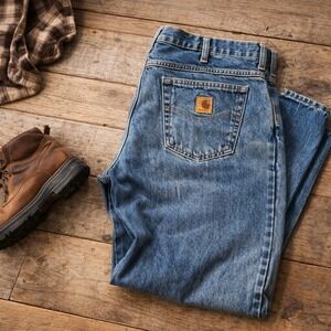 Carhartt Jeans Men's 34x30 Relaxed Fit Workwear Denim Straight Leg